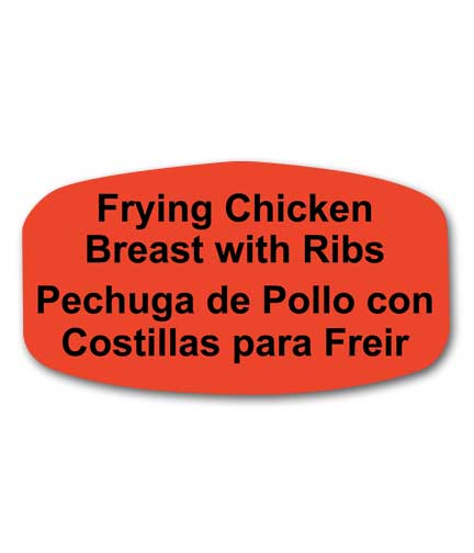 FRYING CHICKEN BREAST WITH RIBS Bilingual Self-Adhesive Label