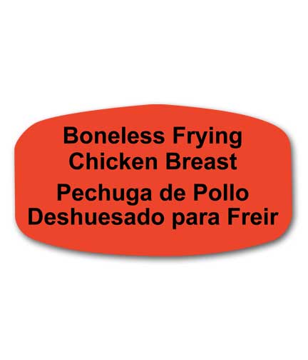 BONELESS  FRYING CHICKEN BREAST Bilingual Self-Adhesive Label
