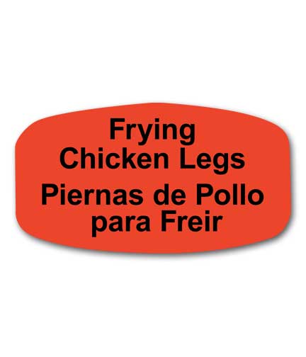 FRYING CHICKEN LEGS Bilingual Self-Adhesive Label
