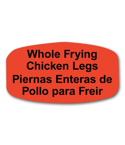 WHOLE FRYING CHICKEN LEGS Bilingual Self-Adhesive Label