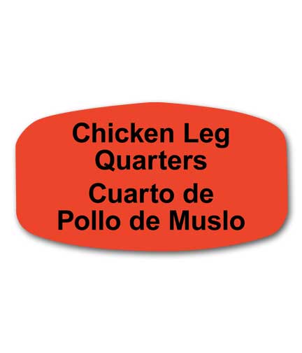 CHICKEN LEG QUARTERS Bilingual Self-Adhesive Label