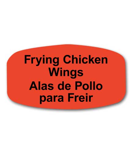FRYING CHICKEN WINGS Bilingual Self-Adhesive Labels