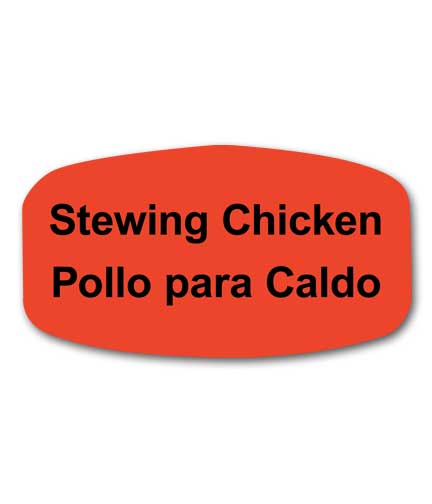STEWING CHICKEN Bilingual Self-Adhesive Label