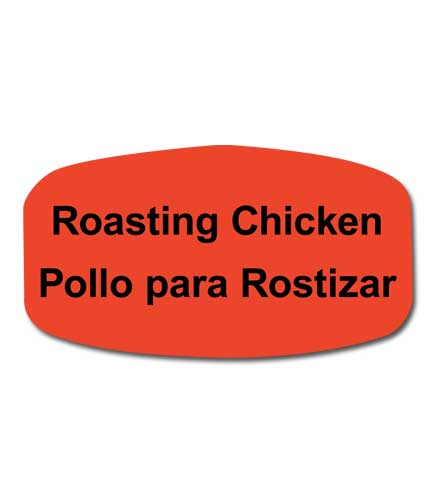 ROASTING CHICKEN Bilingual Self-Adhesive Label