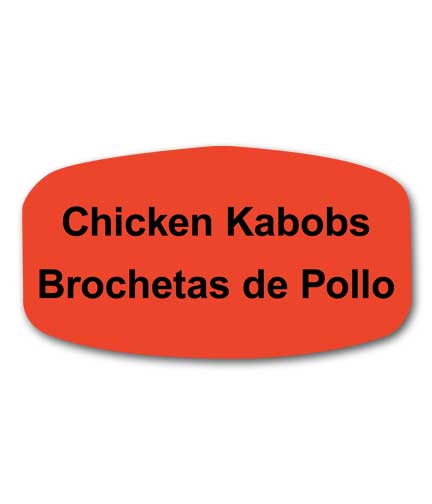 CHICKEN KABOBS BilinguaL Self-Adhesive Labels