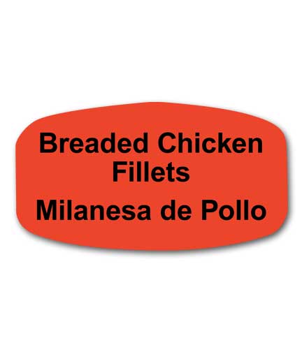 BREADED CHICKEN FILLETS Bilingual Self-Adhesive Label