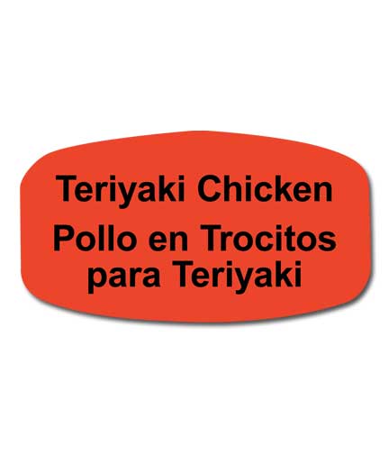 TERIYAKI CHICKEN Bilingual Self-Adhesive Label