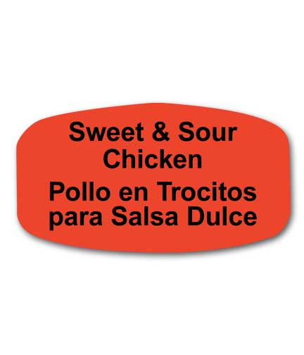 SWEET & SOUR CHICKEN Bilingual Self-Adhesive Label