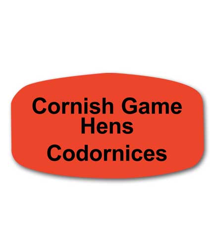 CORNISH GAME HENS Bilingual Self-Adhesive Label
