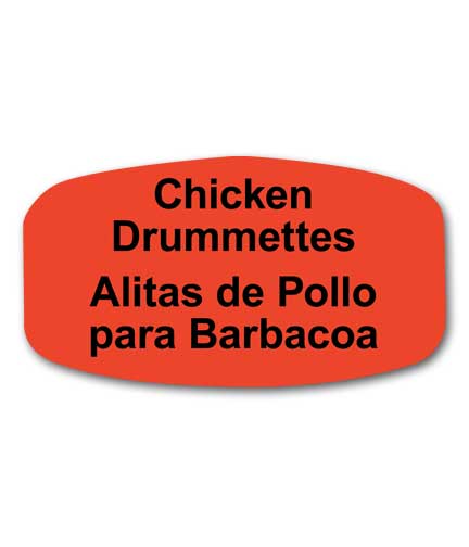 CHICKEN DRUMMETTES Bilingual Self-Adhesive Label