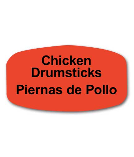 CHICKEN DRUMSTICKS Bilingual Self-Adhesive Label
