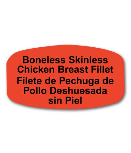 BONELESS SKINLESS CHICKEN BREAST Bilingual Self-Adhesive
