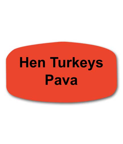 HEN TURKEYS Bilingual Self-Adhesive Label
