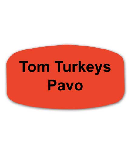 TOM TURKEYS Bilingual Self-Adhesive Label