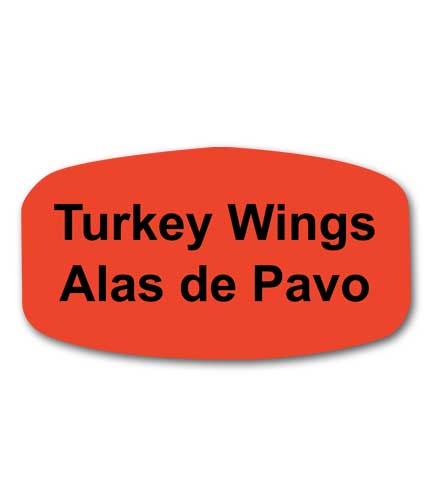 TURKEY WINGS Bilingual Self-Adhesive Labels