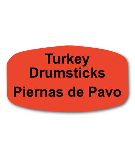 TURKEY DRUMSTICKS Bilingual Self-Adhesive Label