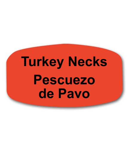 TURKEY NECKS Bilingual Self-Adhesive Label
