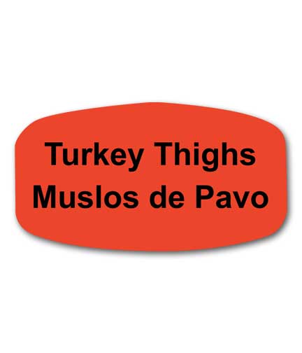 TURKEY THIGHS Bilingual Self-Adhesive Labels