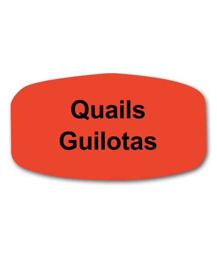 QUAILS Bilingual Self-Adhesive Label
