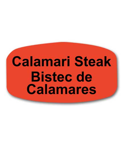 CALAMARI STEAK Bilingual Self-Adhesive Label
