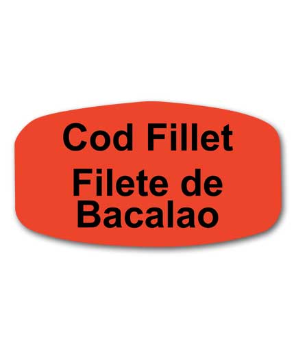 COD FILLET Bilingual Self-Adhesive Label