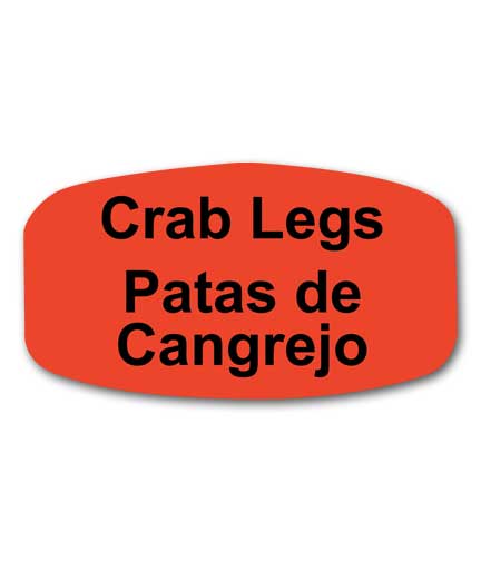 CRAB LEGS Bilingual Self-Adhesive Labels