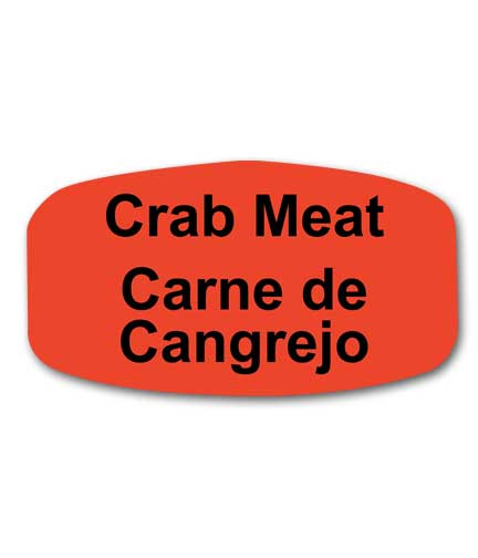 CRAB MEAT Bilingual Self-Adhesive Label
