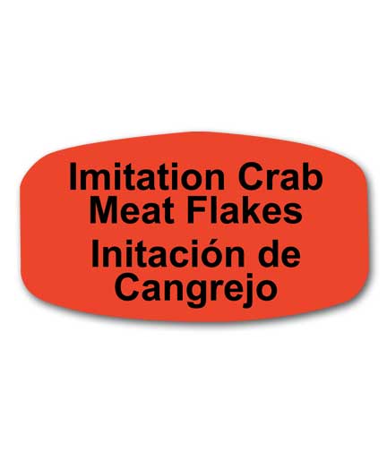 IMITATION CRAB MEAT FLAKES Bilingual Self-Adhesive Labels