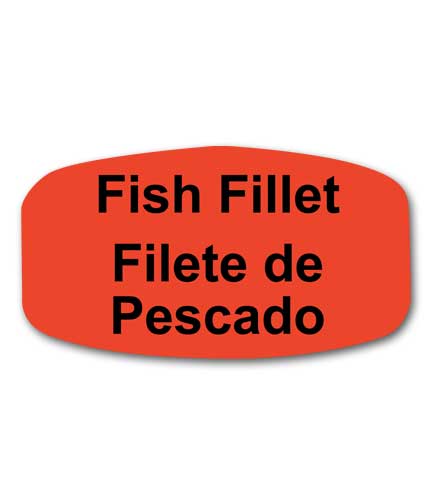 FISH FILLET Bilingual Self-Adhesive Label