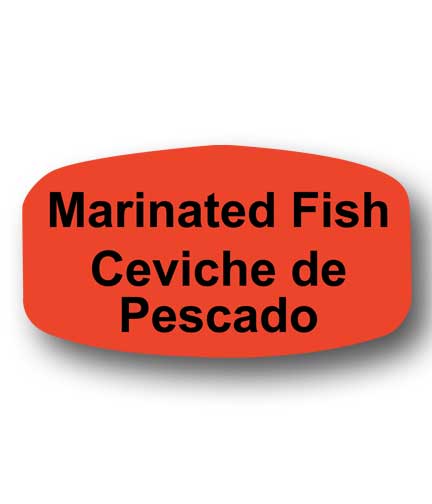 MARINATED FISH Bilingual Self-Adhesive Label