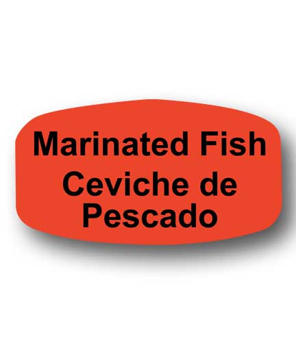MARINATED FISH Bilingual Self-Adhesive Label