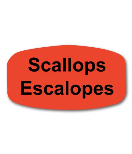 SCALLOPS Bilingual Self-Adhesive Label