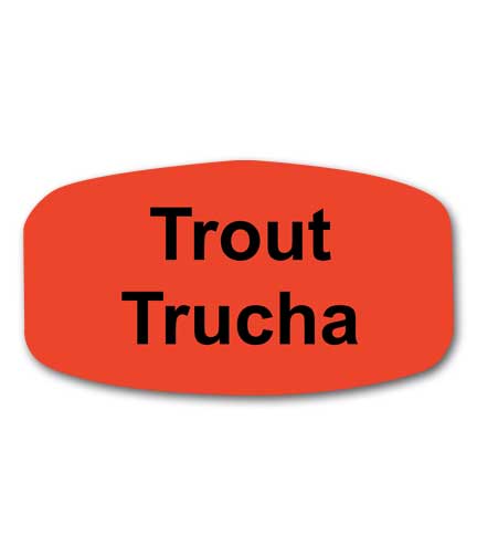 TROUT Bilingual Self-Adhesive Label