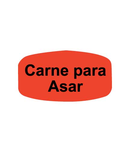 CARNE PARA ASAR Bilingual Self-Adhesive Label