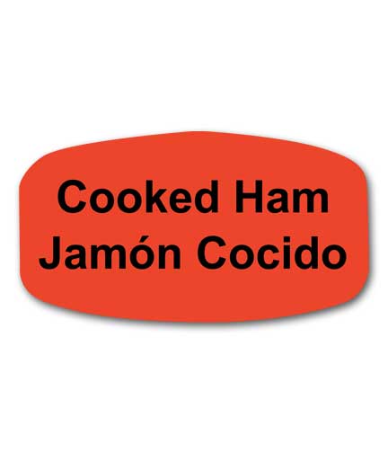 COOKED HAM Bilingual Self-Adhesive Label