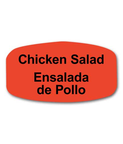 CHICKEN SALAD Bilingual Self-adhesive Label