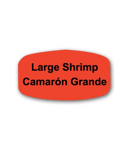 LARGE SHRIMP Bilingual Self-Adhesive Label