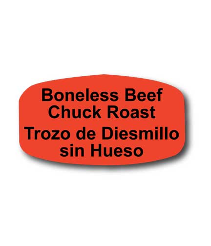 BONELESS BEEF CHUCK ROAST Bilingual Self-Adhesive label