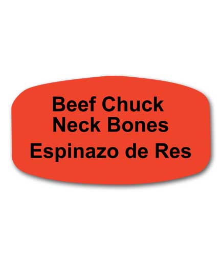 BEEF CHUCK NECK BONES Bilingual Self-Adhesive Label