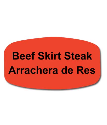BEEF SKIRT STEAK Bilingual Self-Adhesive Label