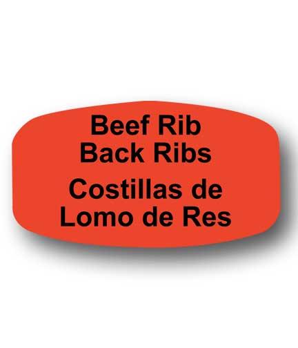 BEEF RIB BACK RIBS Bilingual Self-Adhesive Label