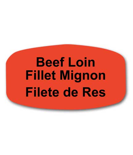 BEEF LOIN FILLET MIGNON Bilingual Self-Adhesive Label