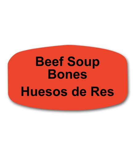 BEEF SOUP BONES Bilingual Self-Adhesive Label