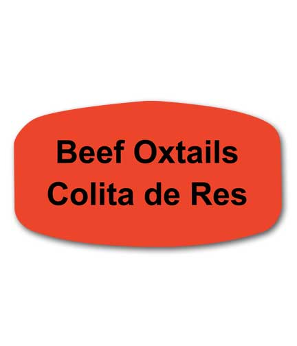 BEEF OXTAILS Bilingual Self-Adhesive Label