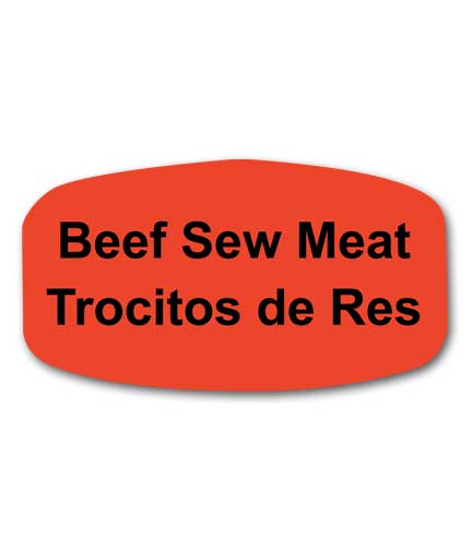BEEF STEW MEAT Bilingual Self-Adhesive Label