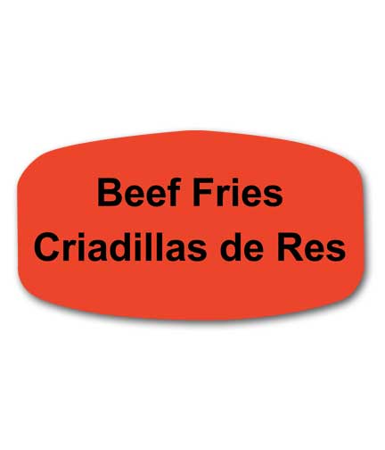 BEEF FRIES Bilingual Self-Adhesive Label