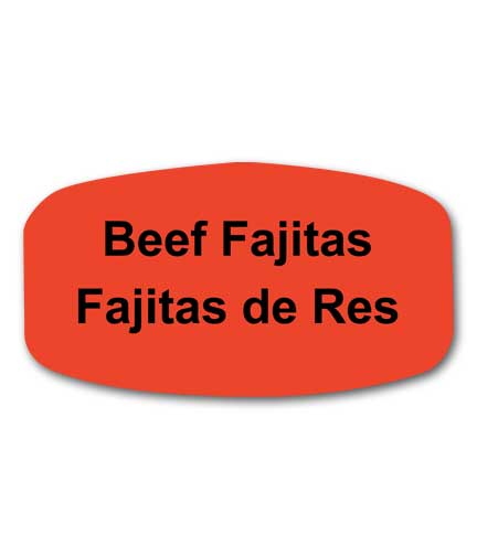 BEEF FAJITAS Bilingual Self-Adhesive Label
