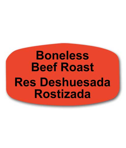 BONELESS BEEF ROAST Bilingual Self-Adhesive Label