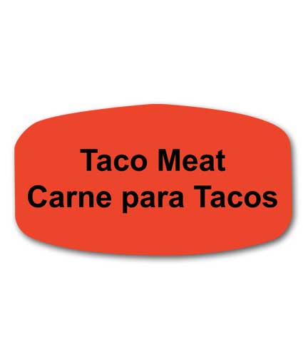 TACO MEAT Bilingual Self-Adhesive Label