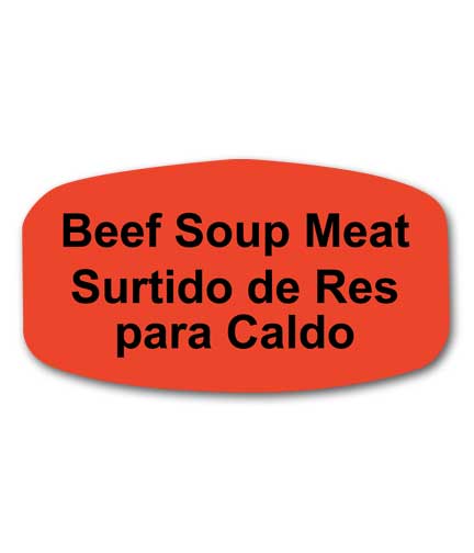 BEEF SOUP MEAT Bilingual Self-Adhesive Label